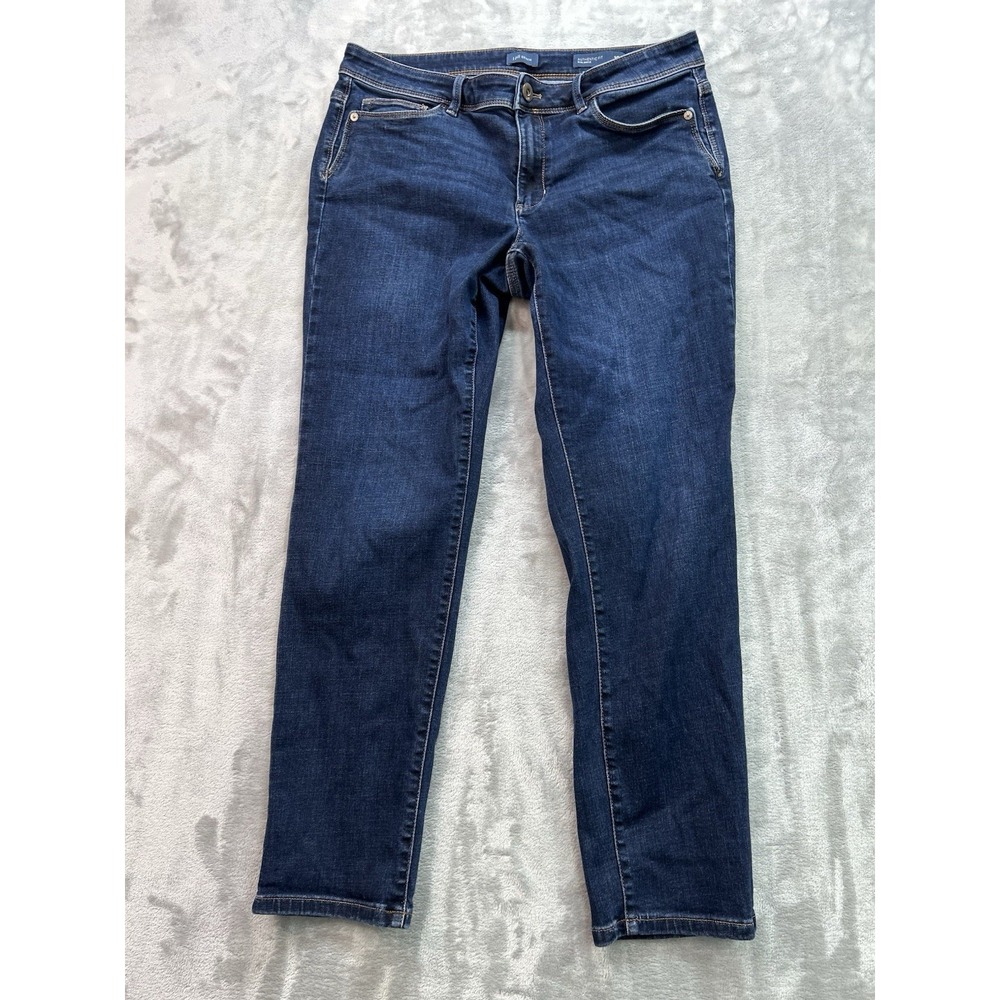 J.Jill Womens 10r Dark Blue Jeans Authentic Fit Slim Ankle Stretch Whisker Fade
